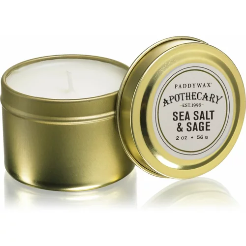 Paddywax Apothecary Sea Salt & Sage dišeča sveča v pločevinki 56 g