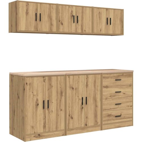 vidaXL Garažne omare 6 kosa artisan hrast inženirski les, (22047643) Cene
