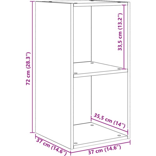 VidaXL Set TV stalka s pohranom 4 pcs Crni hrast 37 x 37 x 72 cm Slike