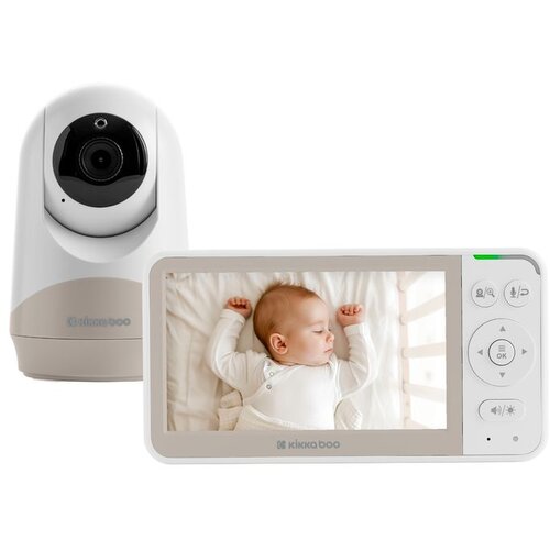 Kikka Boo video baby monitor Rhen, 5&amp;quot; ekran, kamera 720p, noćni vid, bež Slike