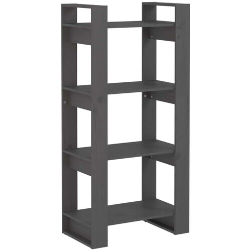 VidaXL knjižna omara/pregrada siva 60x35x125 cm trden les Slike