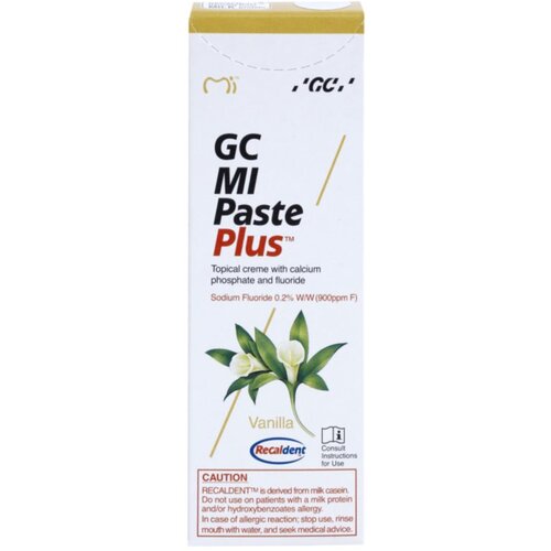 Gc MI Paste Plus remineralizacijska za&amp;scaron;čitna krema za občutljive zobe s fluoridom okus Vanilla 35 ml Slike
