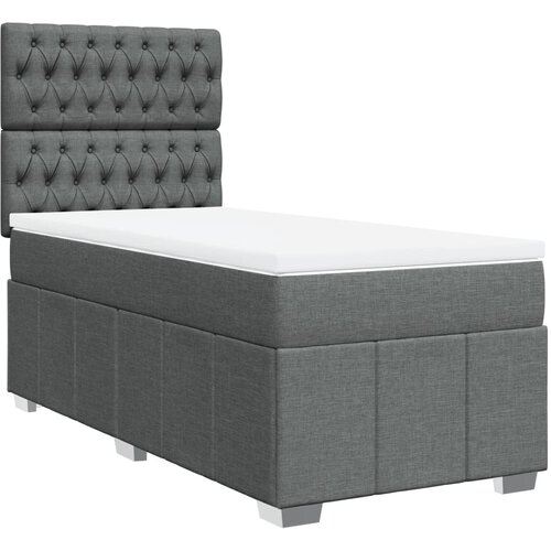 Maison Chic Box spring postelja - Vzmetna postelja z vzmetnico temno siva 80x200 cm blago SL24533, (21890683) Cene