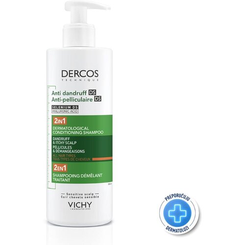 Vichy Dercos Anti-Dandruff 2in1 Dermatological Conditioning Shampoo šampon i regenerator protiv prhuti 390 ml Cene