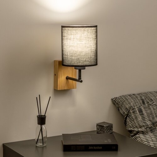  Brilagi - Zidna lampa NUBILA WOOD 1xE27/25W/230V hrast/crna Slike