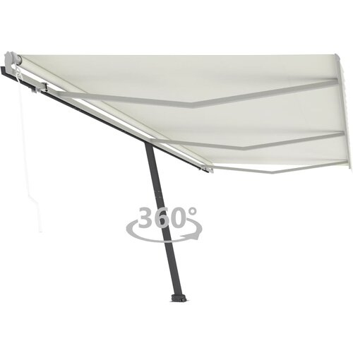 VidaXL Prostostoječa avtomatska tenda 600x350 cm krem Slike