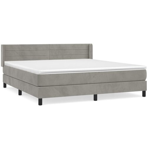 Maison Chic Box spring postelja - Vzmetna postelja z vzmetnico svetlo siva 160x200 cm žamet SL8629, (21901017) Cene