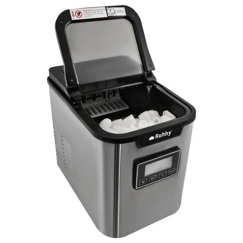 Ruhhy K5536 aparat za izdelavo ledu 120 W, 2,2 L, 12 kg/24 h, 3 velikosti kock ledu &amp;ndash; inox Slike