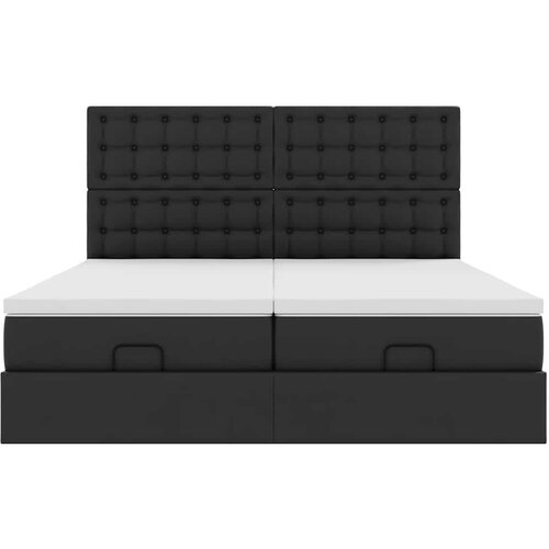VidaXL Otomanski okvir kreveta s madracima crni 180x200cm umjetna koža Slike