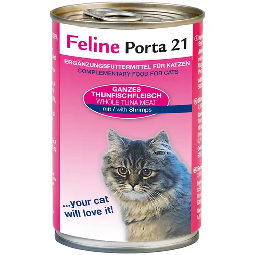 Porta Feline 21 varčno pakiranje 12 x 400 g - Tuna s kozicami