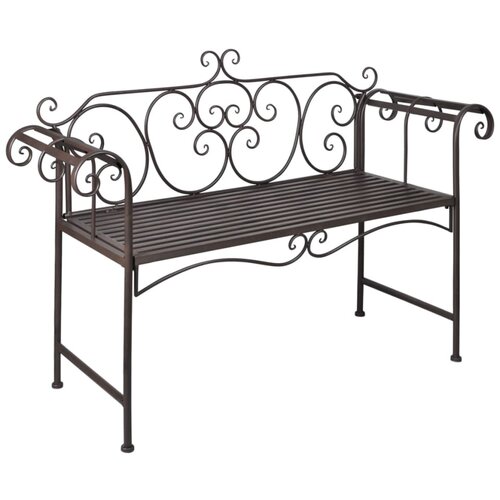 VidaXL Vrtna klop 132 cm jeklo antično rjava, (20660707) Slike