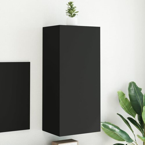 vidaXL Stenska TV omarica črna 40,5x30x90 cm iverna plošča Cene