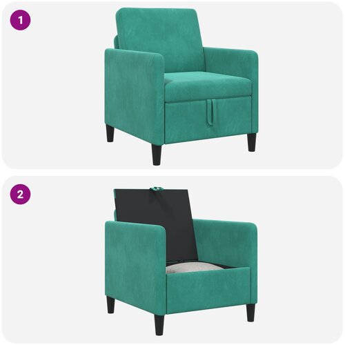 SOFA s pohranom Tirkizna 72 x 78 x 87 cm Poliester Slike