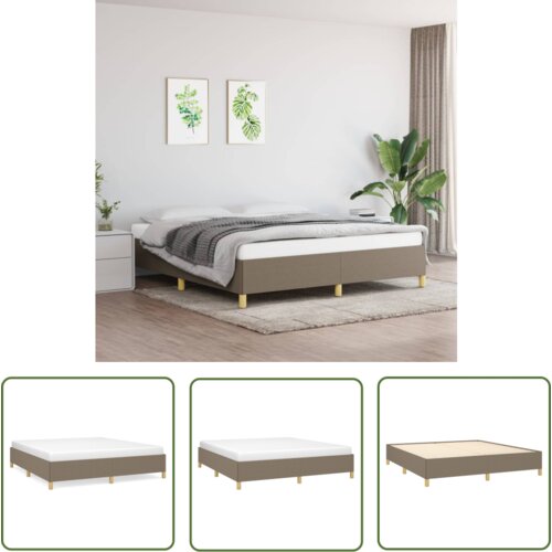 The Living Store Posteljni okvir brez vzmetnice taupe 180x200 cm blago - Posteljni Okvir, (21737423) Cene