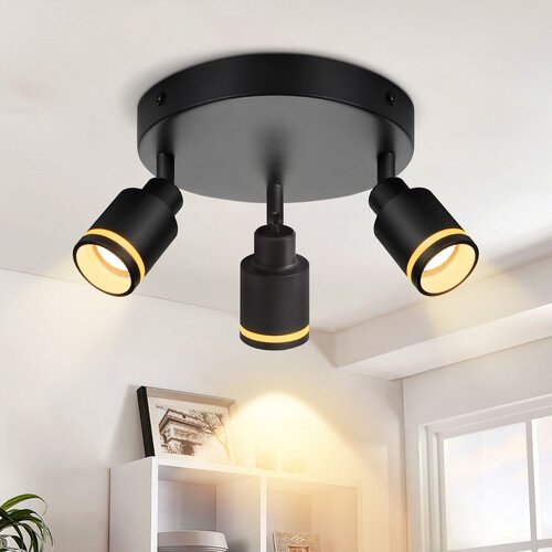 Nettlife moderna črna stropna svetilka: 3 nastavljivi kovinski stropni reflektorji, stropna svetilka GU10, za spalnico, jedilnico, brez žarnice, (22116900) Cene