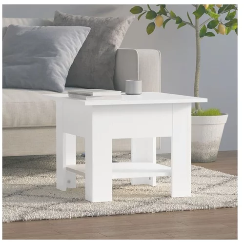  Klubska mizica bela 55x55x42 cm iverna plošča
