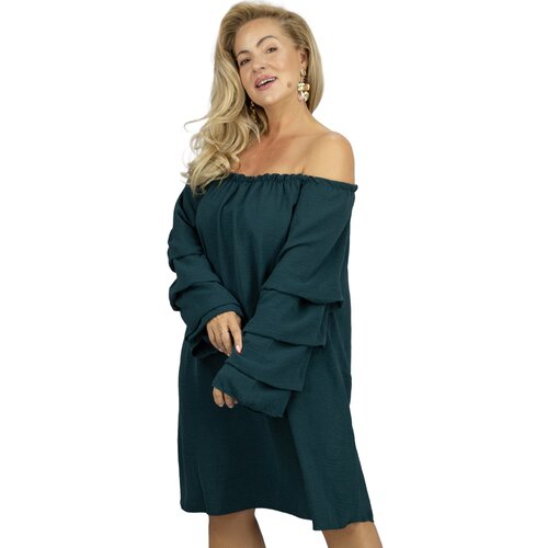 Pri Spanish midi dress with buffet ruffles on sleeves BELLA Cene