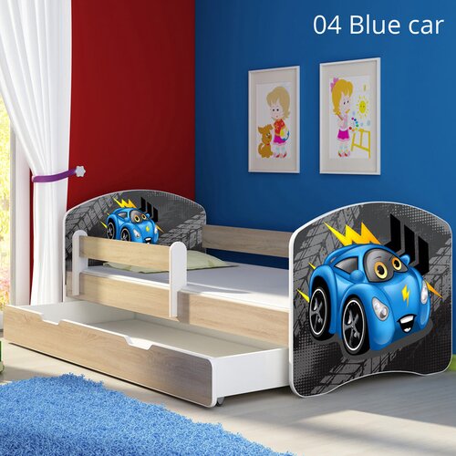  Otro&scaron;ka postelja ACMA z motivom, bočna sonoma + predal 160x80 cm 04 Blue Car Cene