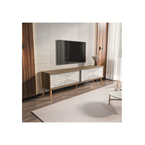 Hanah home tv polica riso walnut white Cene