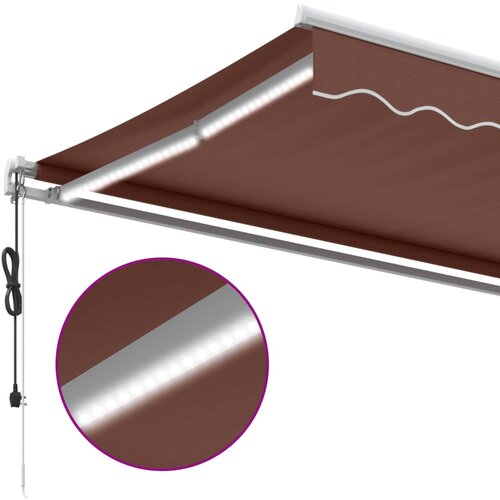 Tenda na automatsko uvlačenje s LED smeđa 500x350 cm Slike