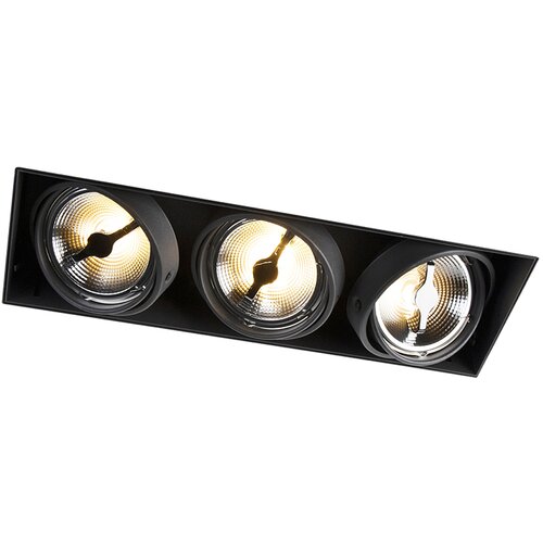 QAZQA Vgradna točkovna črna AR111 trim-3-light - Oneon 111-3 Cene