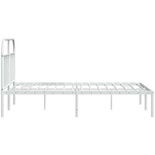  Metalni okvir za krevet s uzglavljem bijeli 150x200 cm Slike
