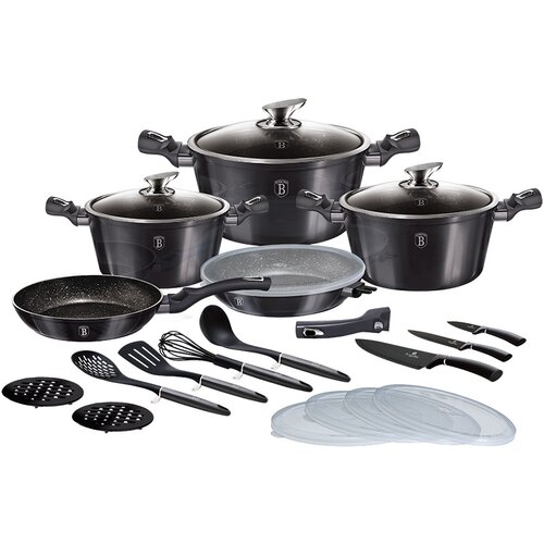 Shumee set lončkov 22 element. berlinger haus metalic carbon pro BH-7181, (21385488) Slike