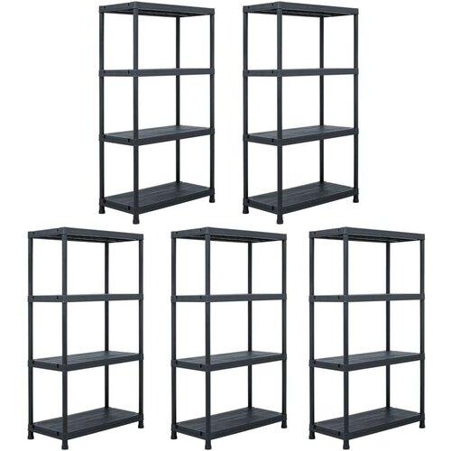  Stalci za pohranu 5 kom crni 60 x 30 x 138 cm plastični - 60 x 30 x 138 cm 1 5 Cijene