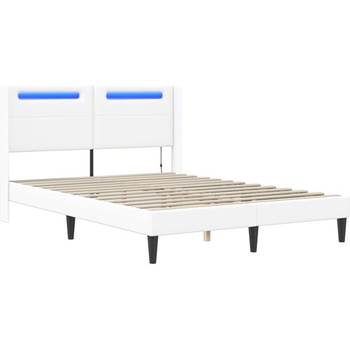  Krevetna konstrukcija Bijela 120 x 200 cm Umjetna koža Slike