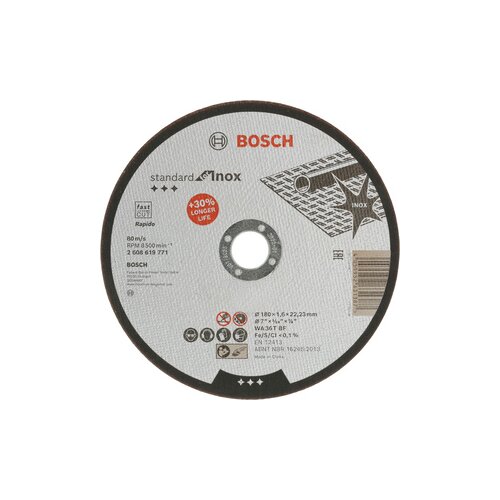 Bosch Rezne ploče Standard for Inox s ravnim sredi&scaron;tem prečnika 22,23 mm, za velike ugaone brusilice 2608619771 Cene