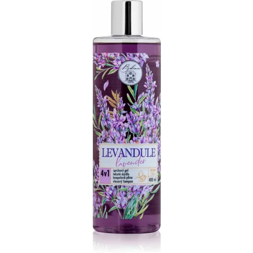 Bohemia Gifts & Cosmetics Flower Line Lavender gel za umivanje za telo in lase 4 v 1 400 ml