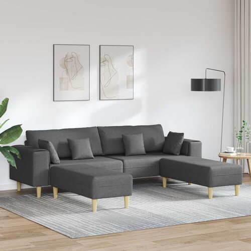 SOFA s jastukom 3 pcs Tamno siva tkanina Cene