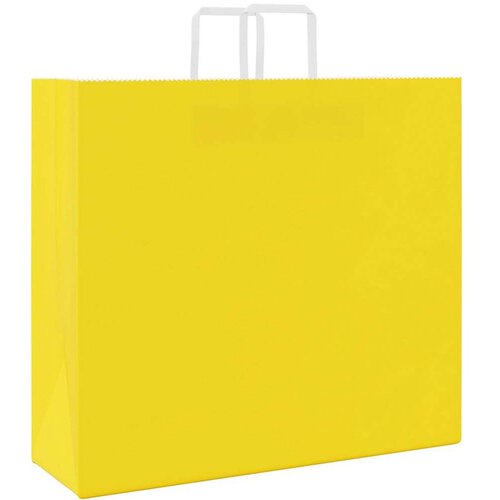  Papirnate vrečke 50 kosov z ročaji rumena 54x15x49 cm, (5000160858) Slike