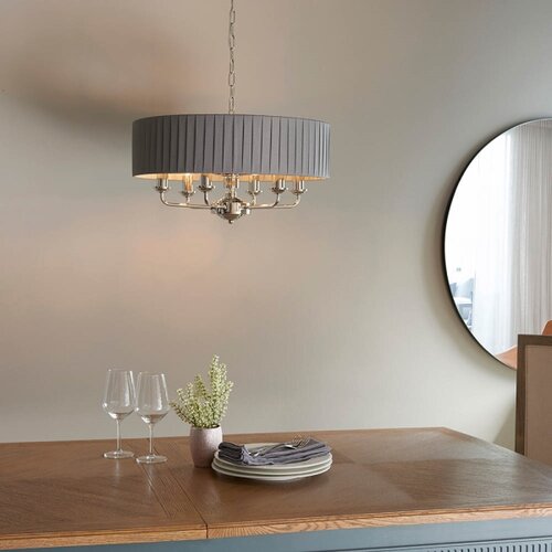  Endon 94397 - Luster na lancu HIGHCLERE 6xE14/40W/230V sivi/sjajni hrom Slike