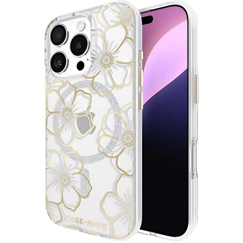 CASE-MATE Ovitek združljiv z MagSafe za iPhone 16 Pro Design Floral Gems, Zlata, (5000190024) Cene