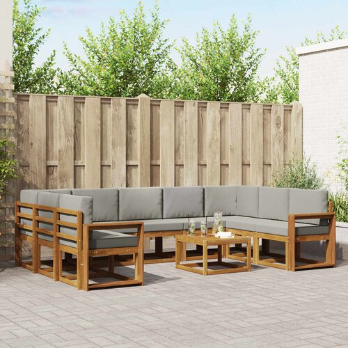  Set vanjskih sofa 10 kom. Prirodna i svijetlo siva Cijene