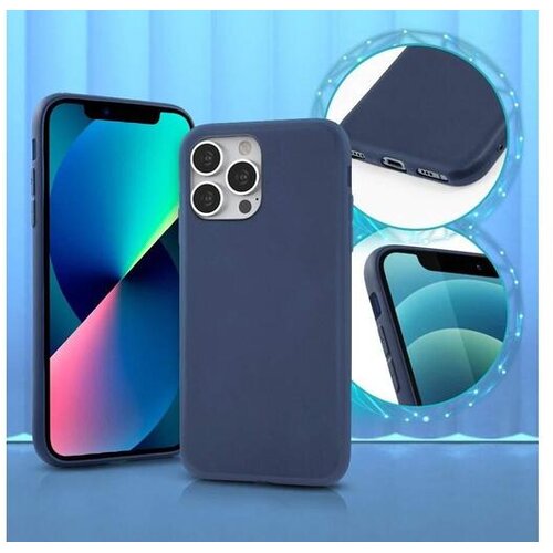 Onasi silikonski ovitek za iPhone 15 Pro, mat modra Slike