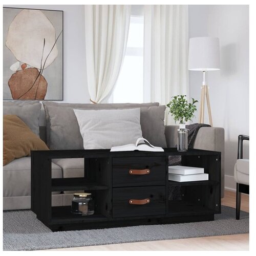  Stolić za kavu crni 100 x 50 x 41 cm od masivne borovine Cijene