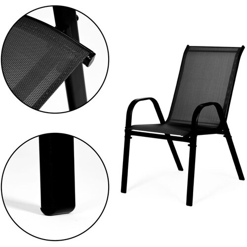 Modern Home modernhome set od 2 vrtne stolice - crne Slike