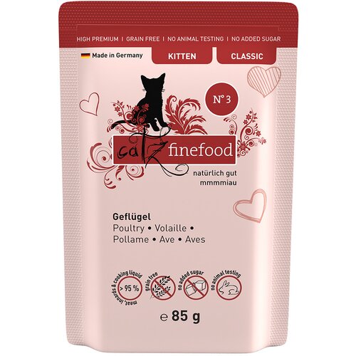 catz finefood Kitten 8 x 85 g - Št. 03 perutnina Cene
