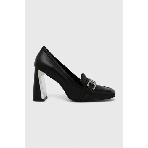 Karl Lagerfeld Kožne salonke MASQUE boja: crna, s debelom potpeticom, KL30720