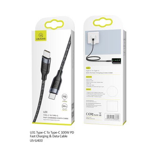 Usams podatkovni kabel SJ400 U31 Type C na Type C črn Cene