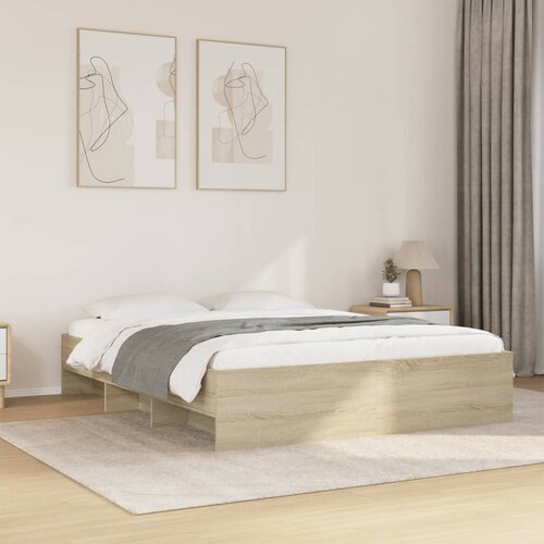 Furnova Posteljni okvir brez vzmetnice hrast 150x200 cm inženirski les, (21937769) Slike