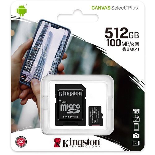  SD card Kingston 512 GB SDHC SDCS2/512GB Class10 Canvas Select Plus SD adapter;100MBs Read,Class 10 UHS-I Cijene