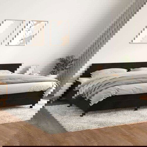 Box spring postelja z vzmetnico črna 200x200 cm žamet, (20897467) Cene