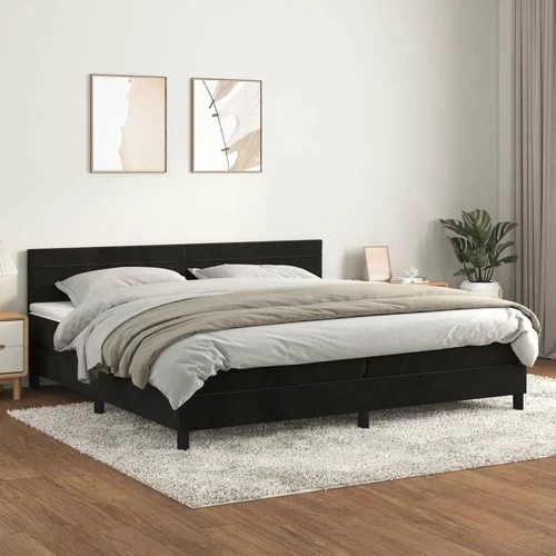  Box spring postelja z vzmetnico črna 200x200 cm žamet, (20897467)