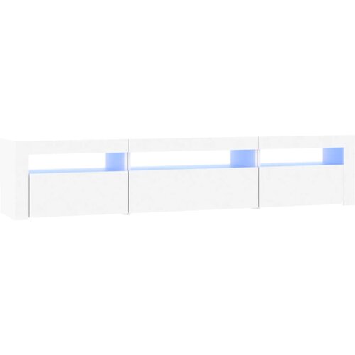 Maison Chic TV omarica - TV stojalo - Televizijska omarica z LED lučkami bela 195x35x40 cm, (21698828) Slike