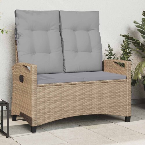  Vrtna klupa s jastukom Bež i svijetlo siva 105 x 60 x 112 cm Cijene