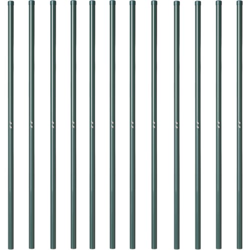vidaXL Ograjni stebri 12 pcs Zelena 200 cm Jeklo s prašnim premazom Cene