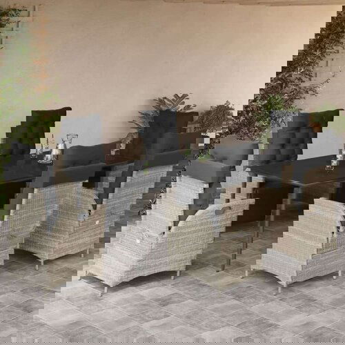  7-dijelni vrtni blagovaonski set od poliratana s jastucima sivi Cijene